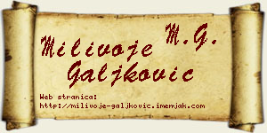 Milivoje Galjković vizit kartica